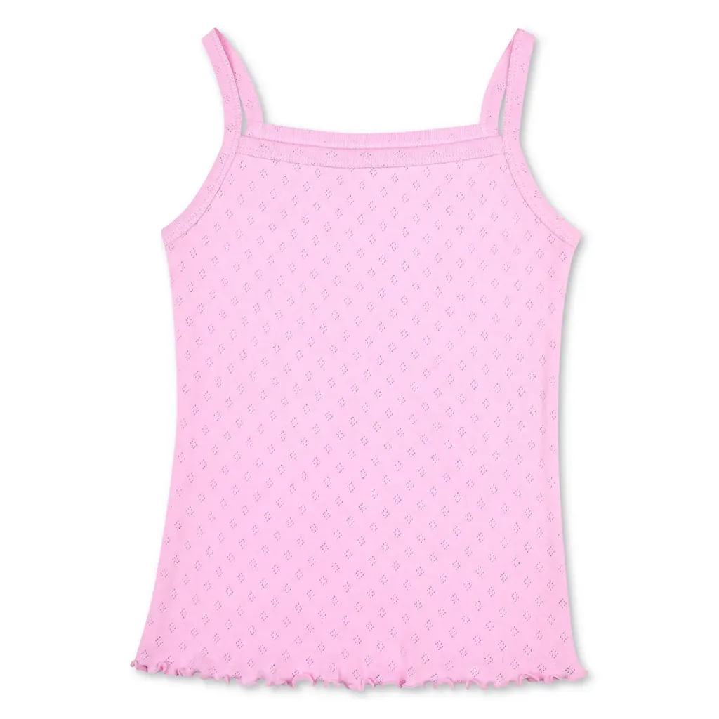 [820-4465S] Pink Pointelle Tank and Shorts Set (Youth Small (6-8))