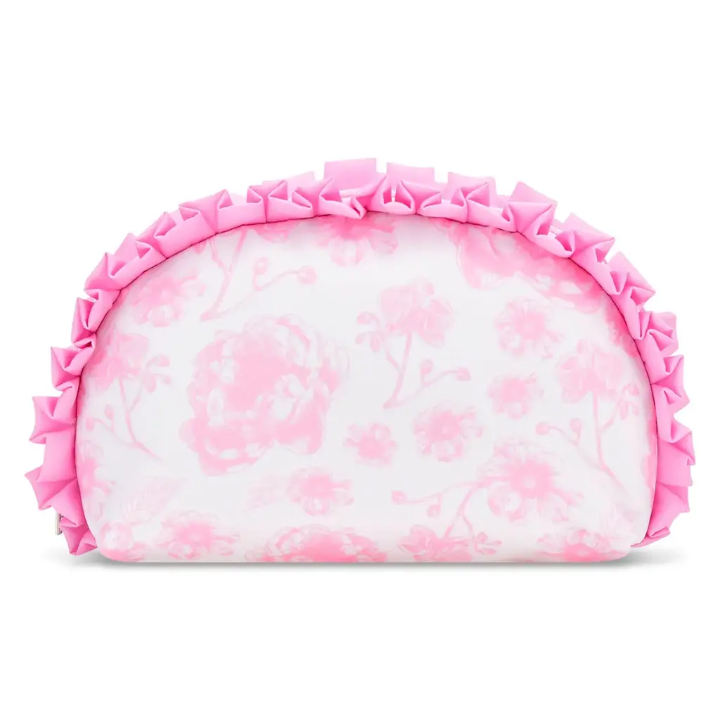 Pretty Pink Toile Oval Cosmetic Bag