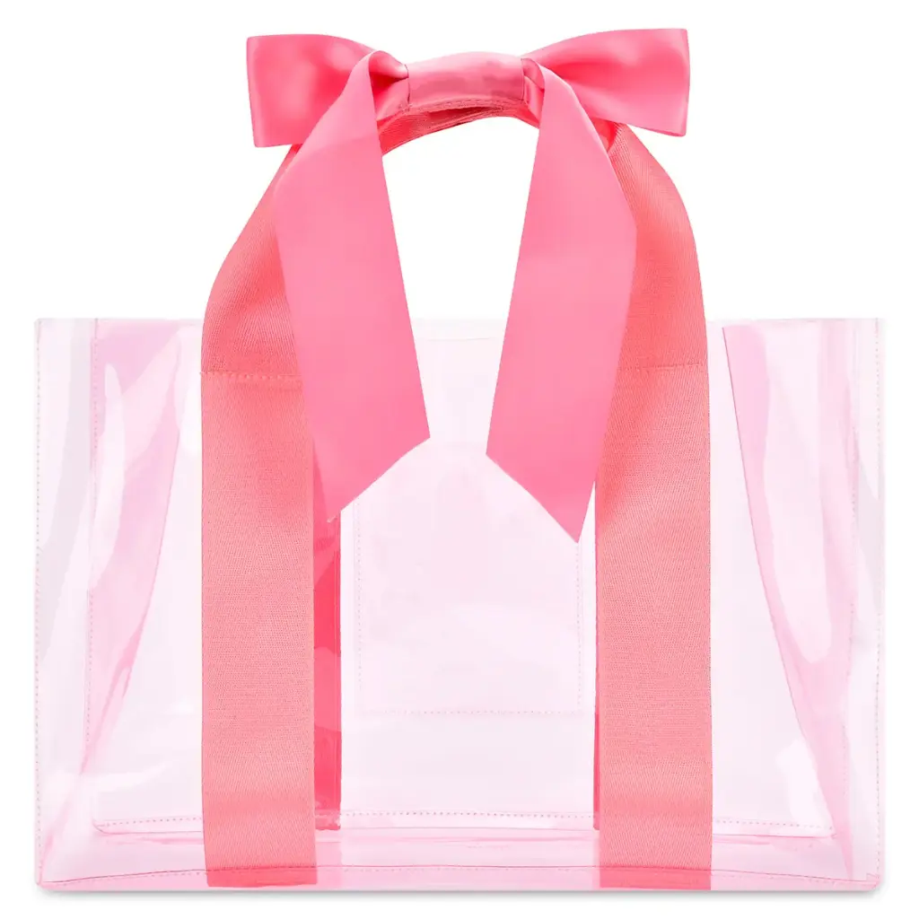 [810-2522] Pink Bow Clear Tote Bag