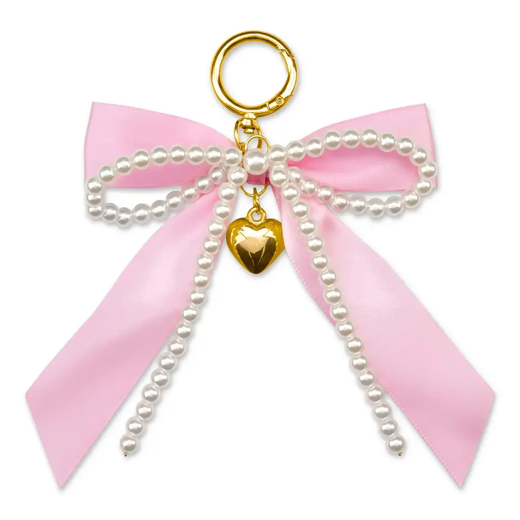 [860-713] Pink Bow & Pearls Bag Charm