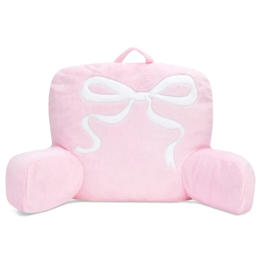 Pink Ribbon Bow Fur Lounge Pillow