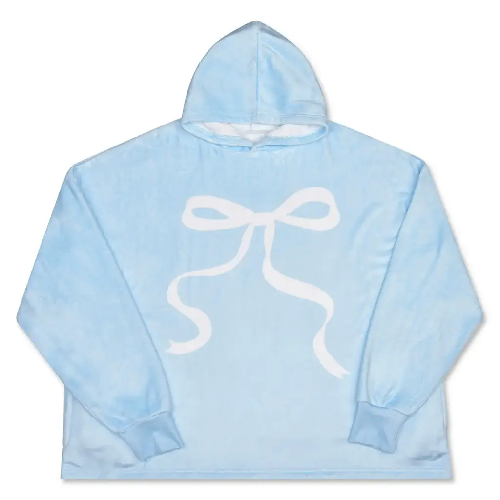 [820-4495] Ribbon Bow Blue Plush Cozy