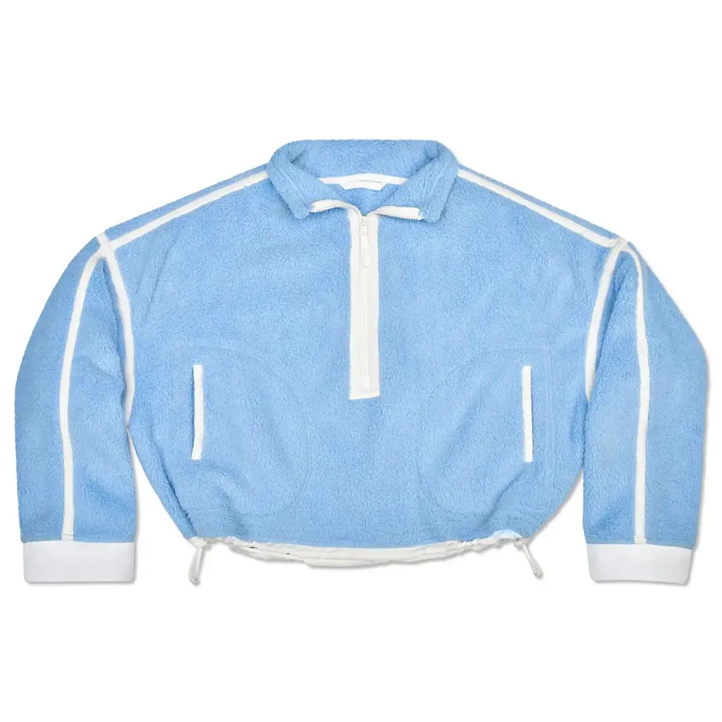 [820-4509S] 1/2 Zip Blue & White Sherpa Pullover (Youth Small (6-8))