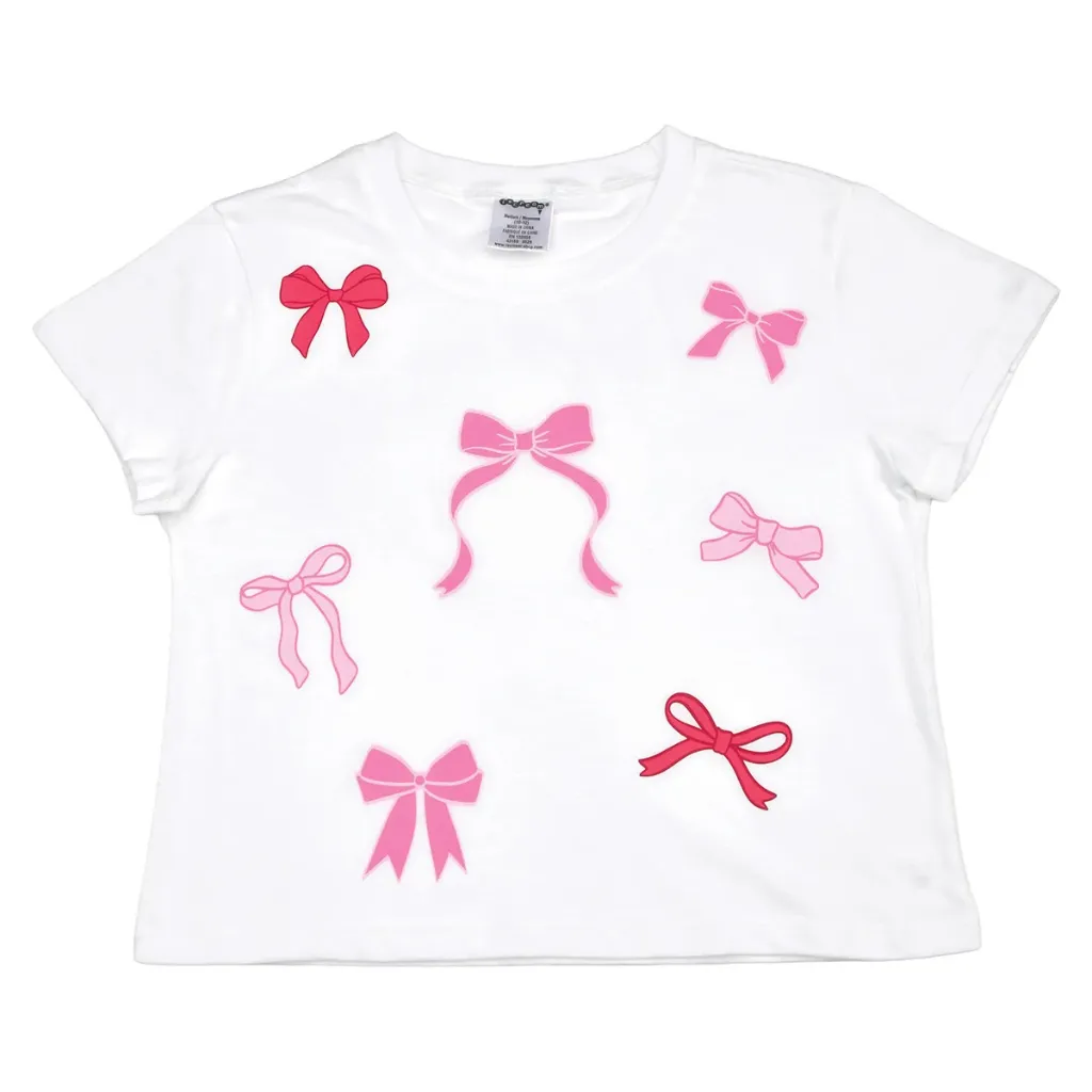 [820-4579XS] Glitter Bows T-Shirt (Youth X-Small (4-6))