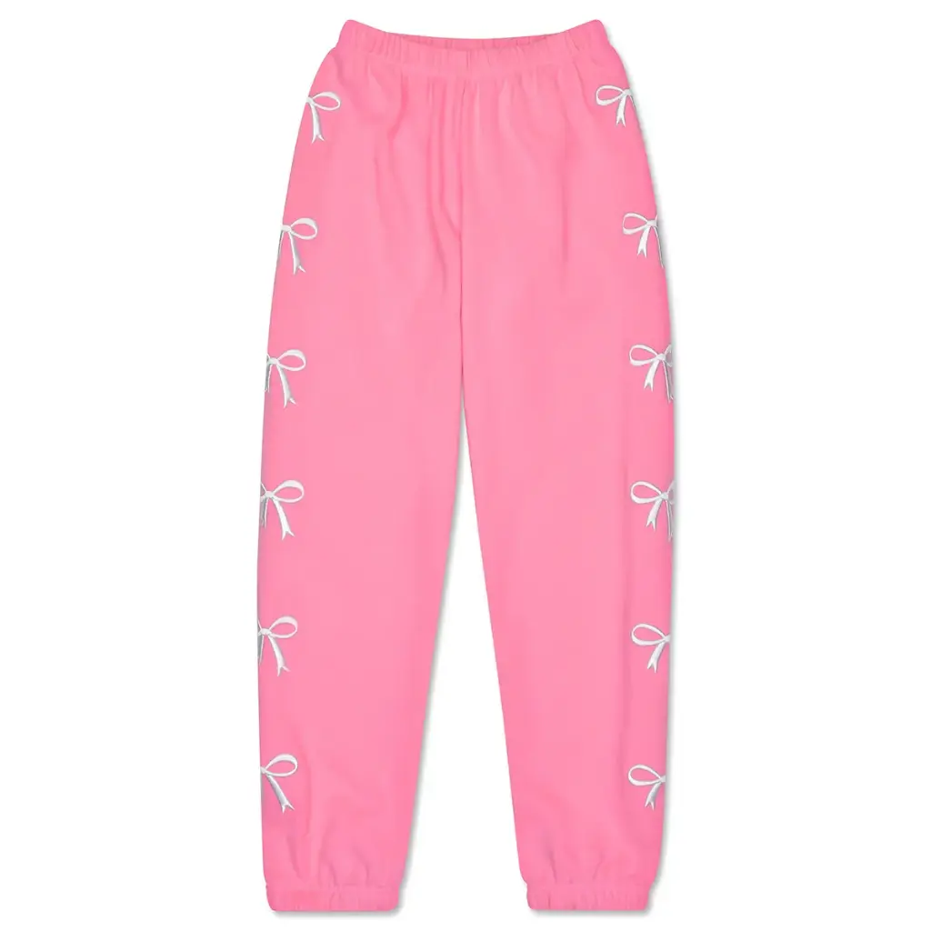 Embroidered Bows Sweatpants