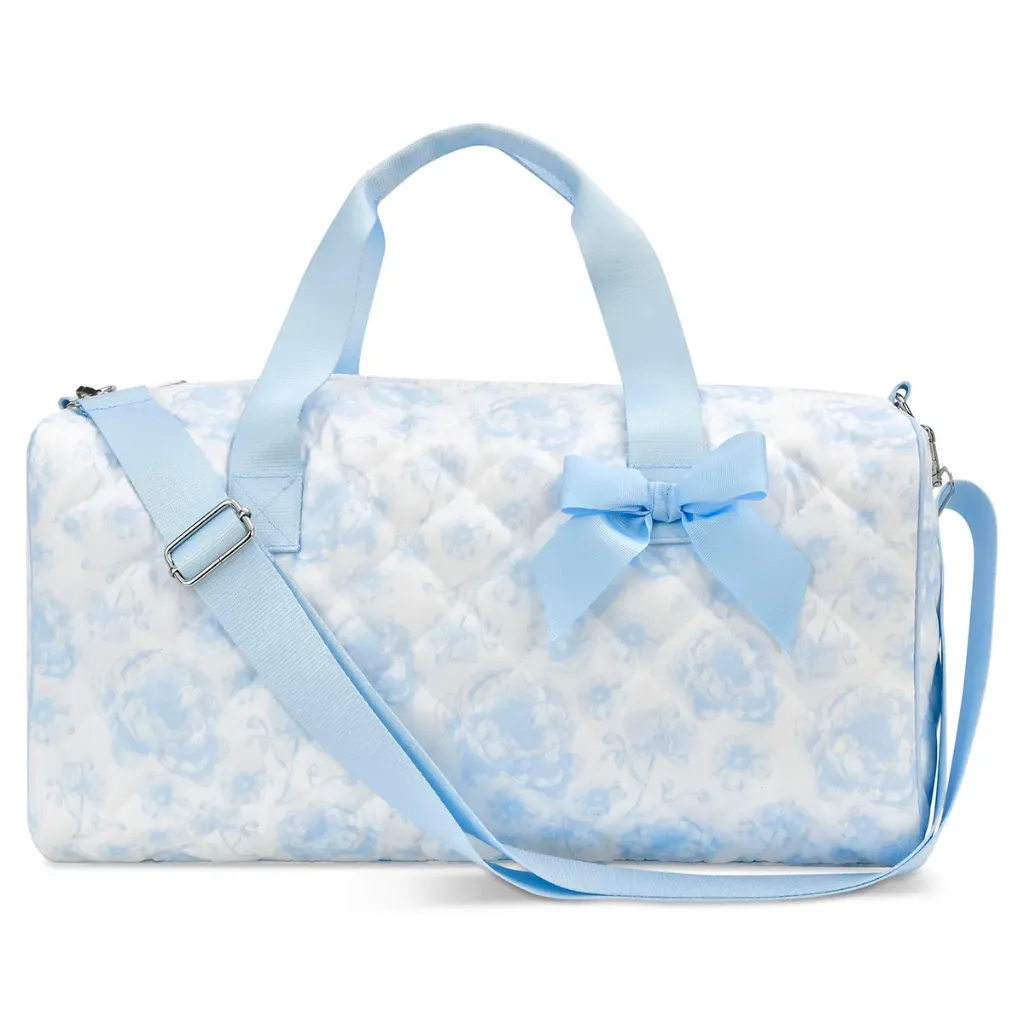 [810-2544] Beautiful Blue Toile Duffel Bag