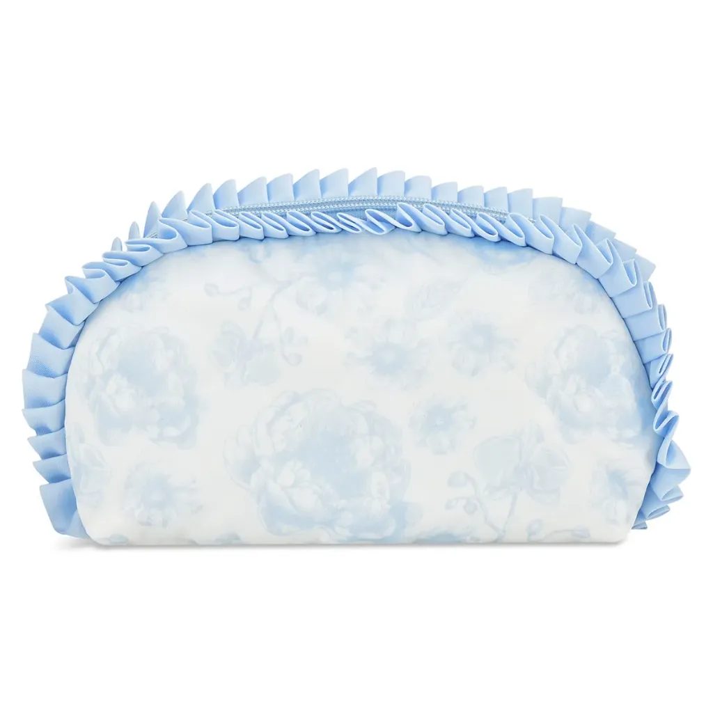 [810-2546] Beautiful Blue Toile Oval Cosmetic Bag