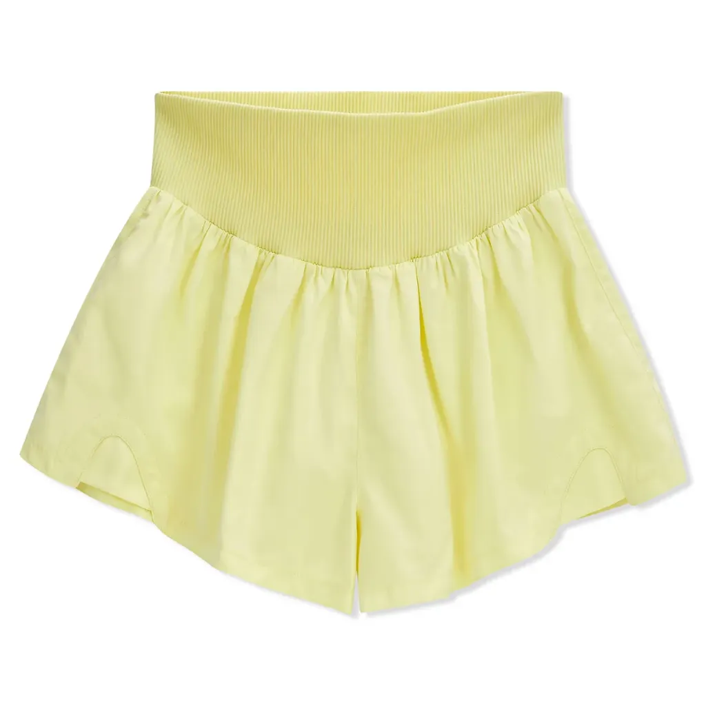 Butter Yellow Wide Band Shorts