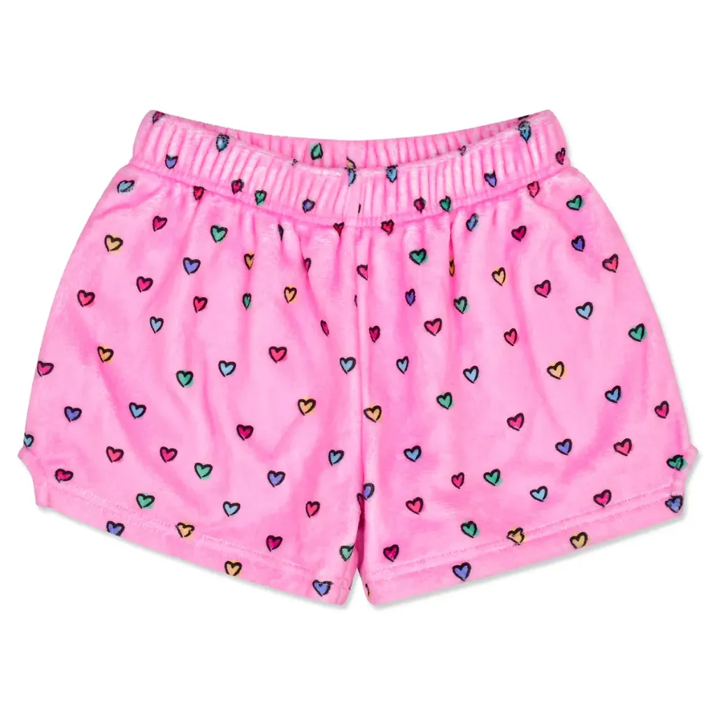 Painted Hearts Plush Shorts