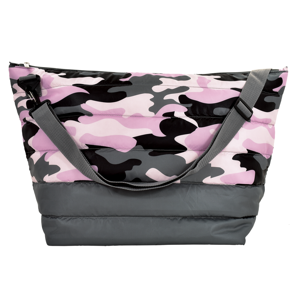 Purple Camo Puffer Weekender Bag