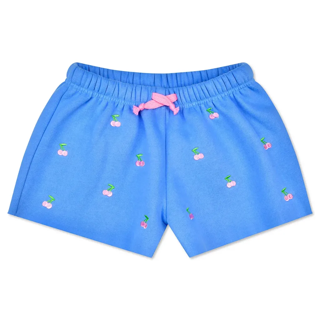 Embroidered Cherries Sweat Shorts