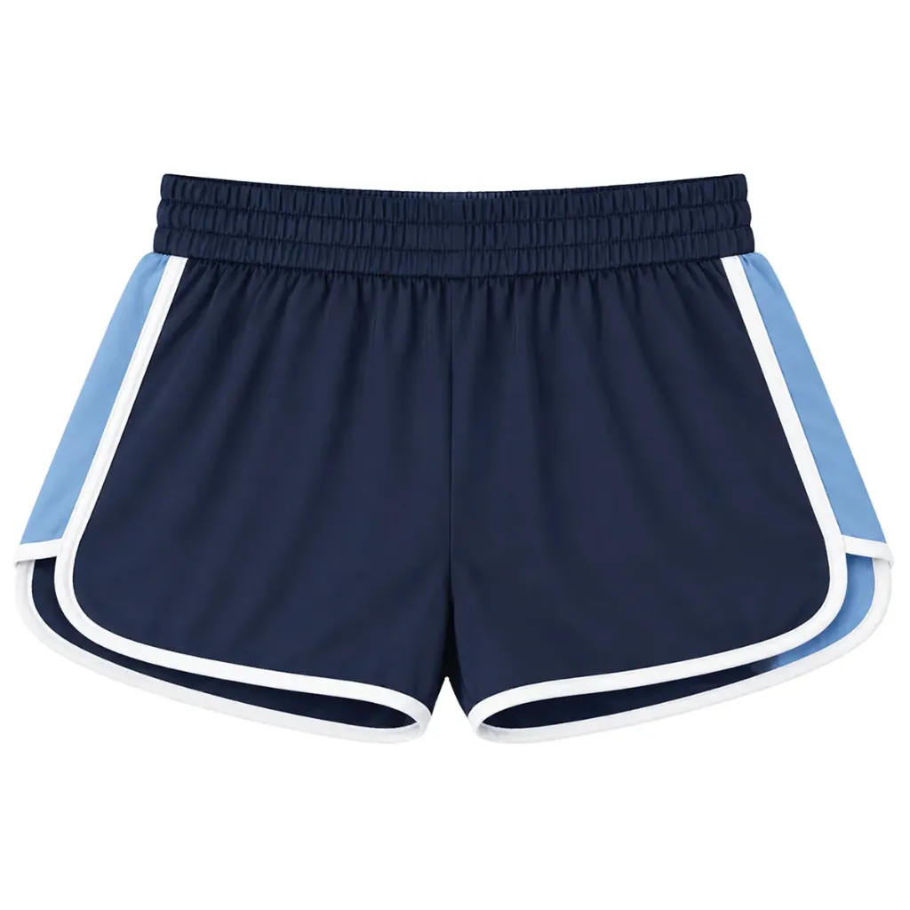 Navy & Blue Nylon Athletic Shorts