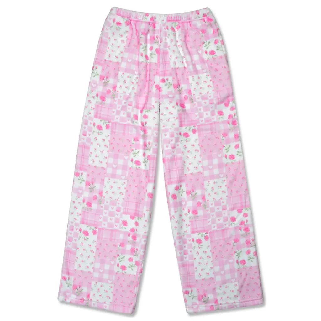 Pink Patchwork Plush Pants
