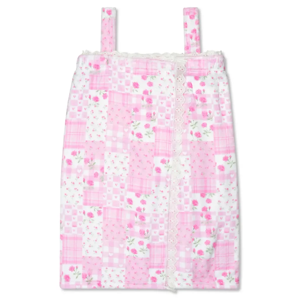 [820-4764XS-S] Pink Patchwork Spa Wrap (Youth X-Small/Small (4-8))