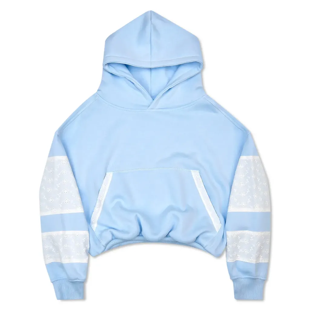 [820-4833XS] Blue Eyelet Bubble Hoodie Sweatshirt (Youth X-Small (4-6))