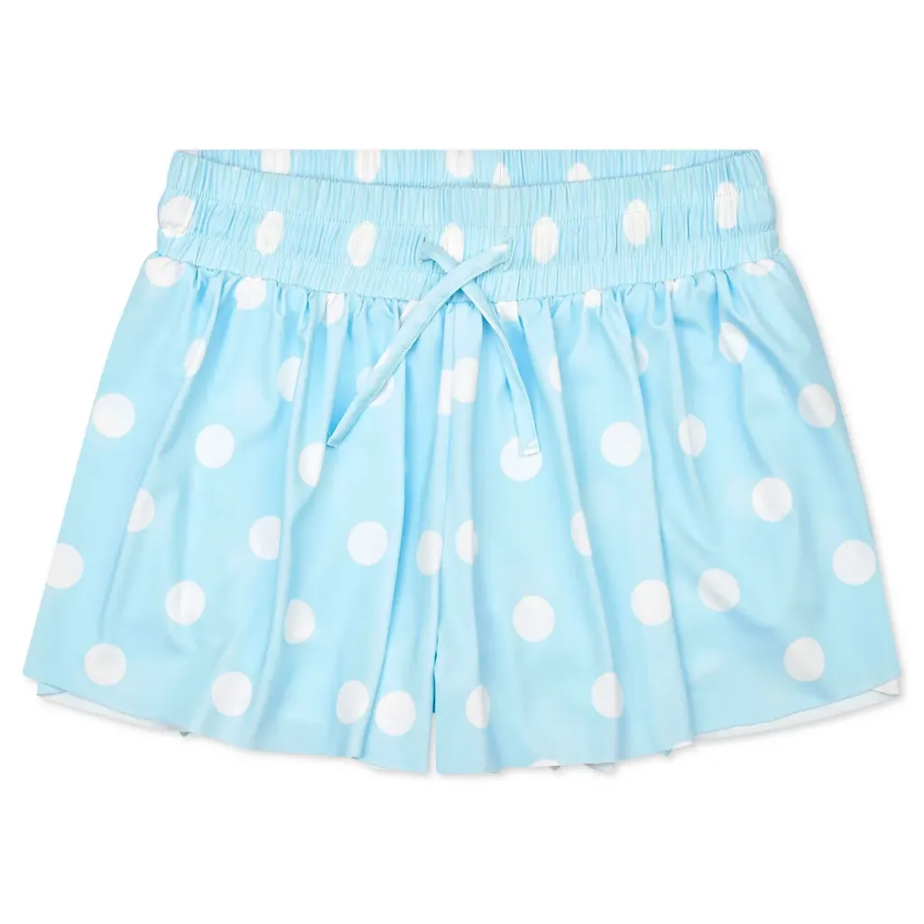 [820-4790XS] Blue Polka Dot Butterfly Shorts (Youth X-Small (4-6))