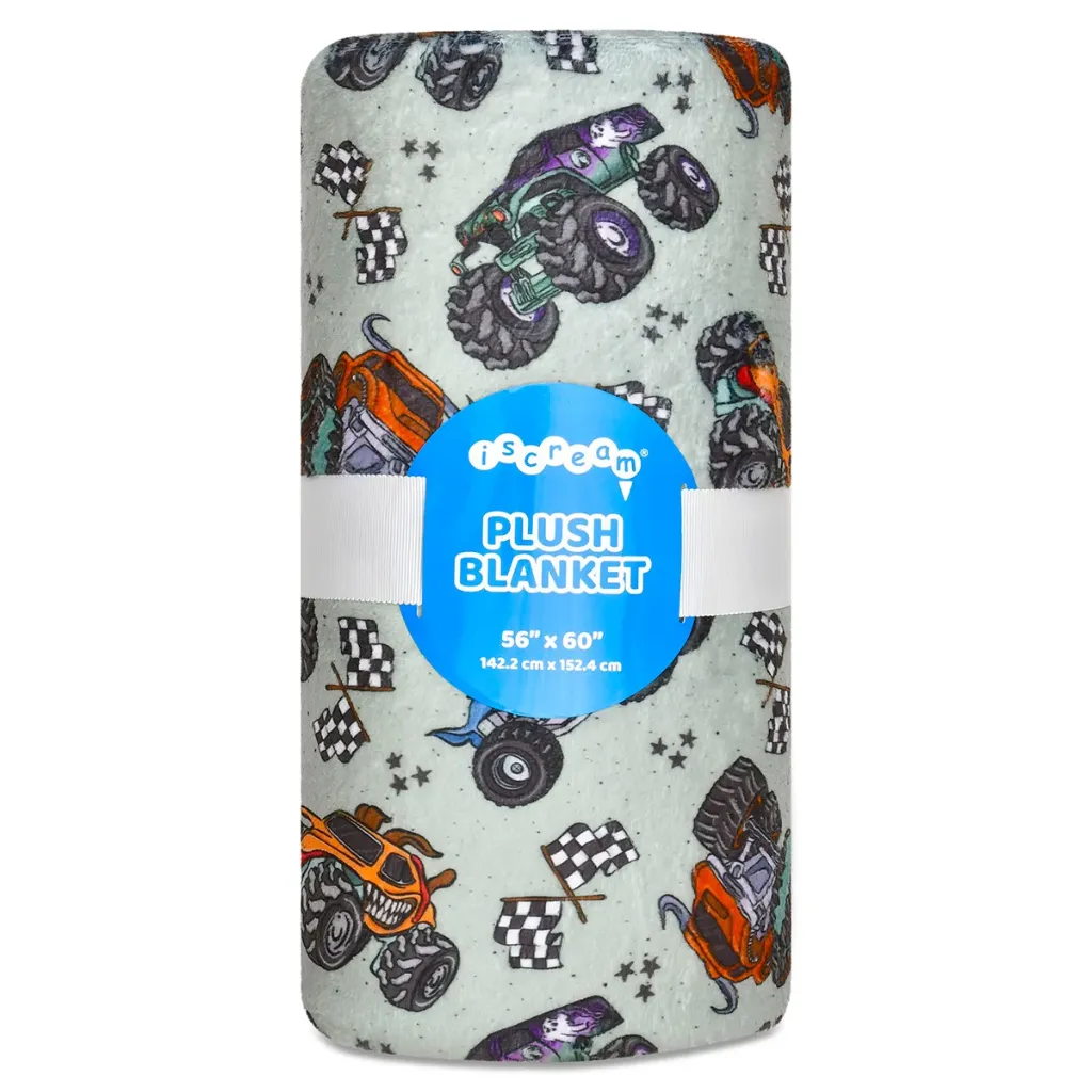 [780-5703] Monster Truck Plush Blanket