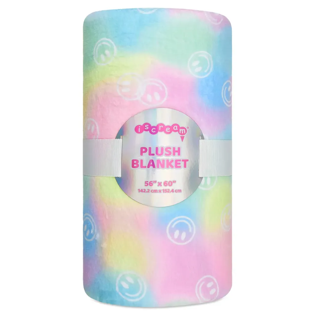 [780-5698] Colorful Smiles Plush Blanket