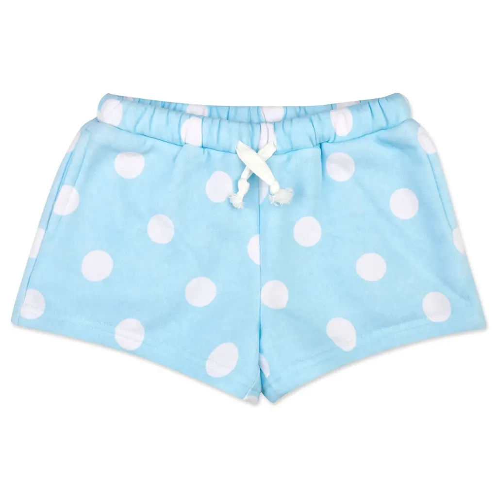 Blue Polka Dot Sweat Shorts