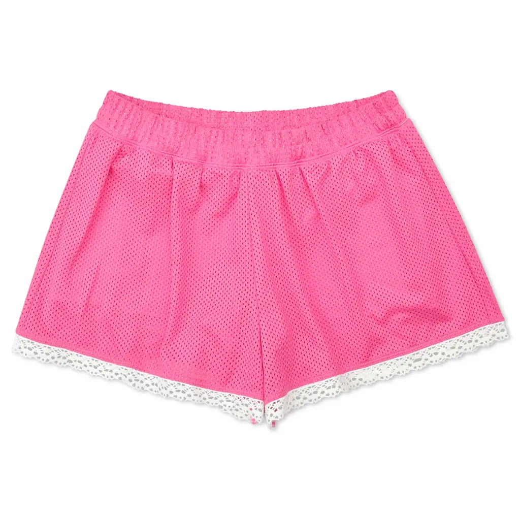 [820-4679XXS] Pink Mesh Lace Shorts (Youth XX-Small (2-3))