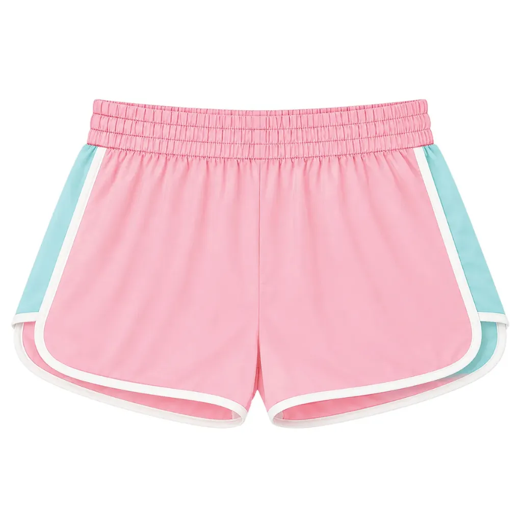 Pink & Blue Nylon Athletic Shorts