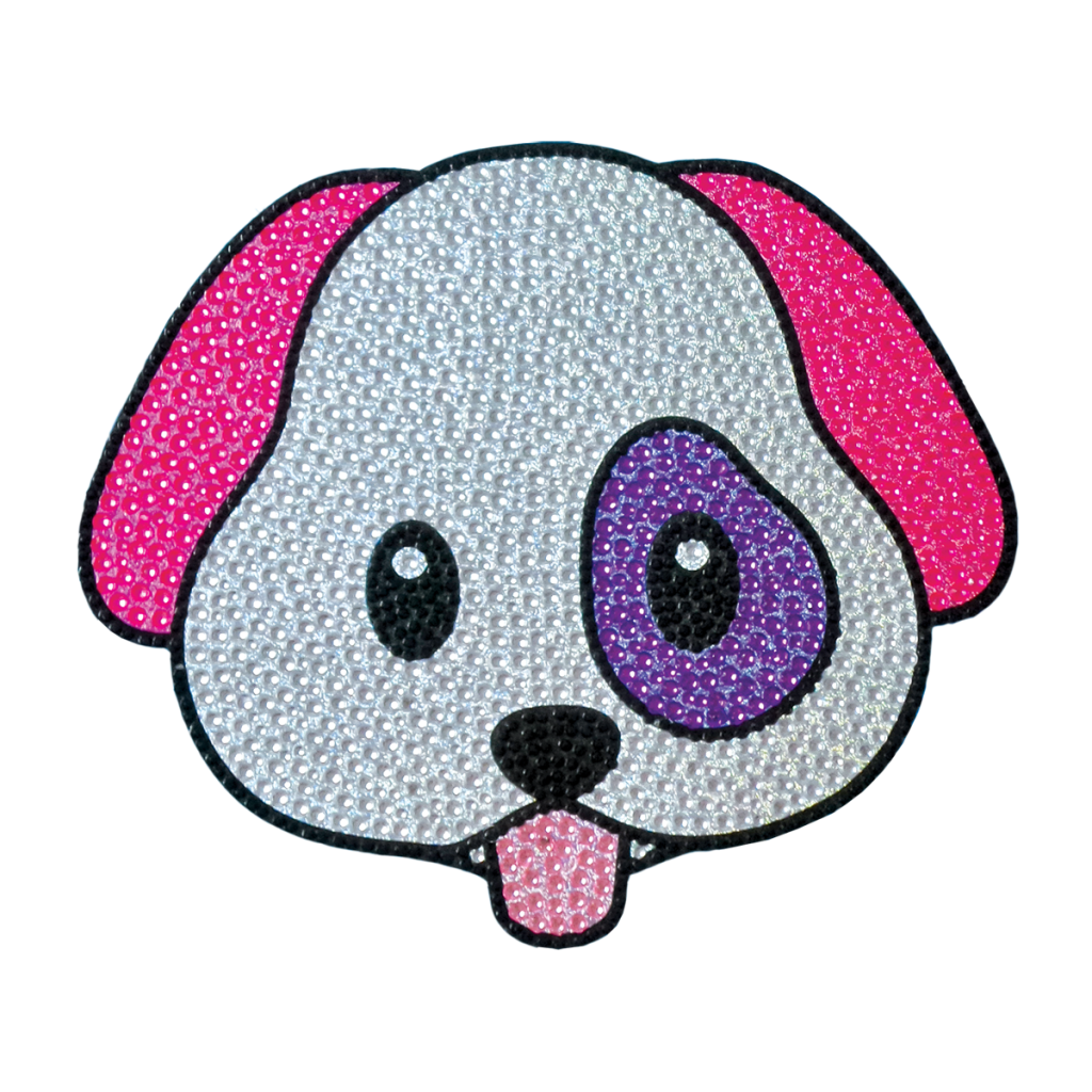Emoji Dog Rhinestone Decals Large
