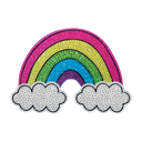 Rainbow and Clouds Rhinestone Decals Large
