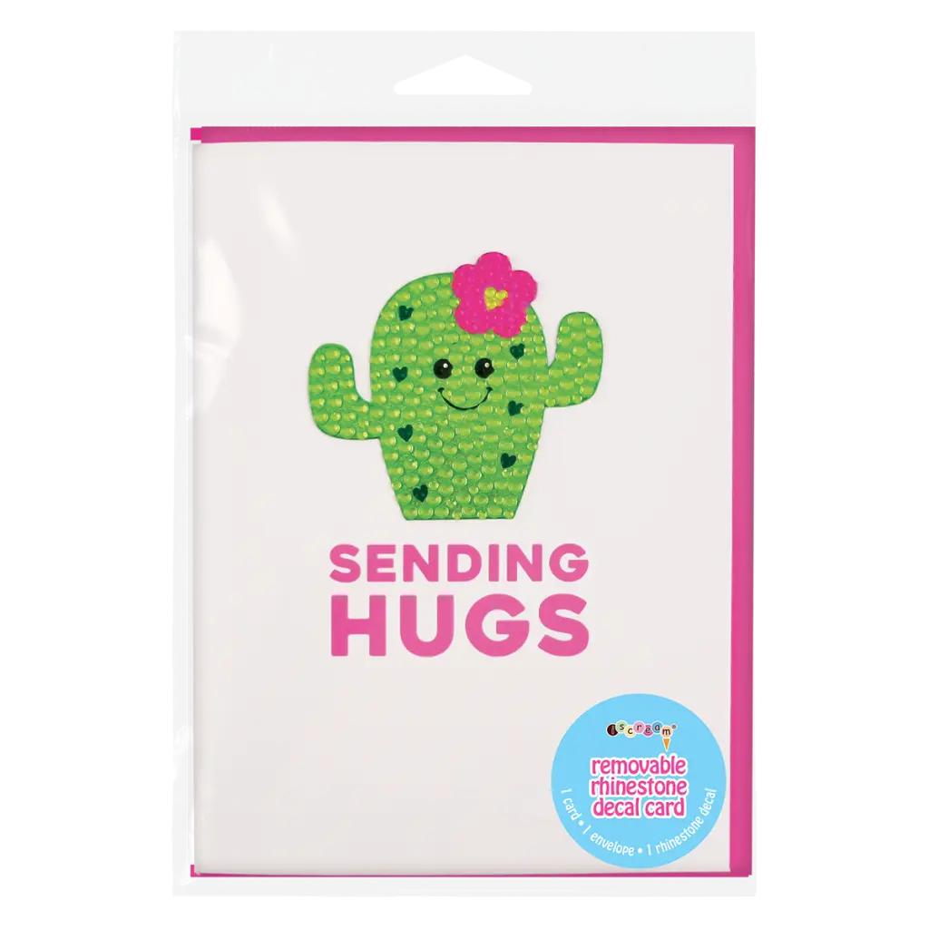 Cactus Removable Rhinestone Decal Greeting Card