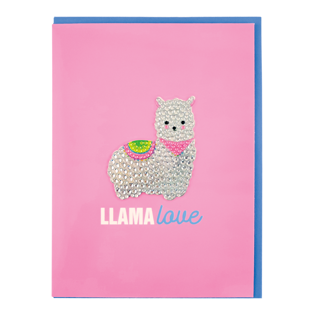 [760-1100] Llama Removable Rhinestone Decal Greeting Card