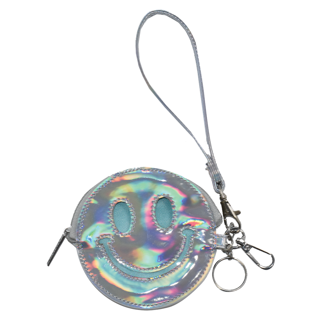 Holographic Happy Face Purse Key Chain
