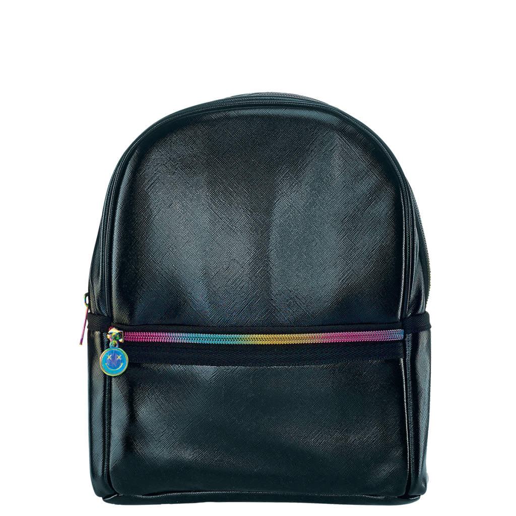 Black Metallic Mini Backpack