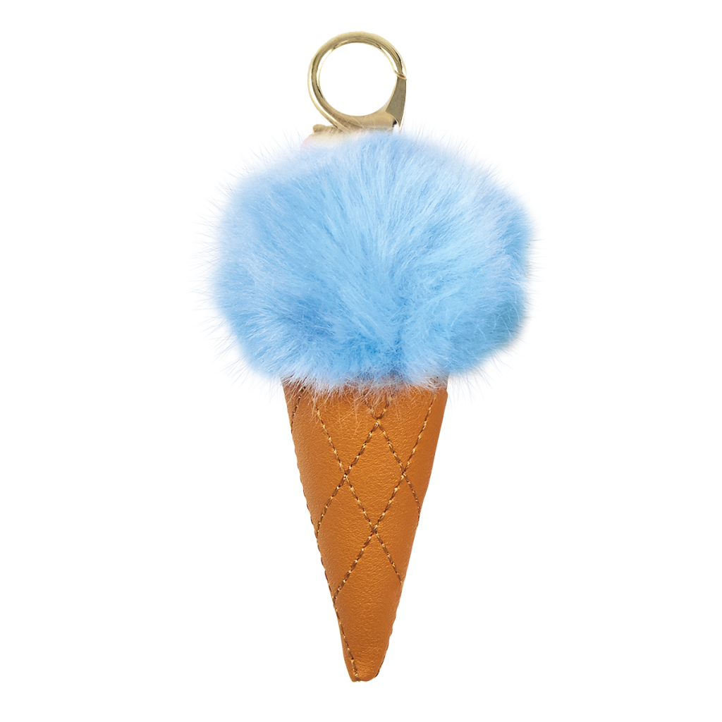 Ice Cream Furry Pom-Pom Clip Blue