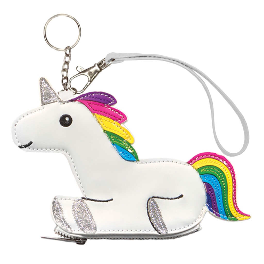 [810-538] Rainbow Unicorn Purse Key Chain