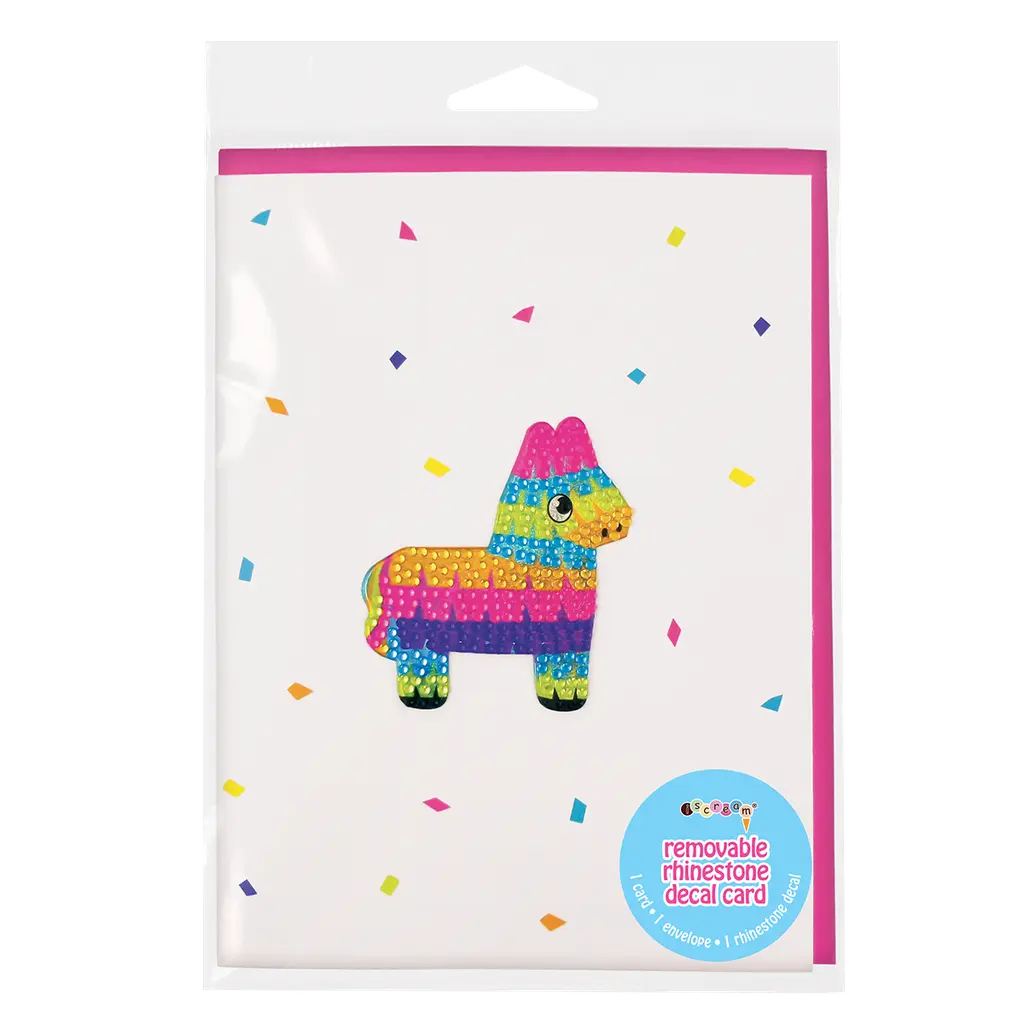 [760-1103] Piñata Removable Rhinestone Decal Greeting Card