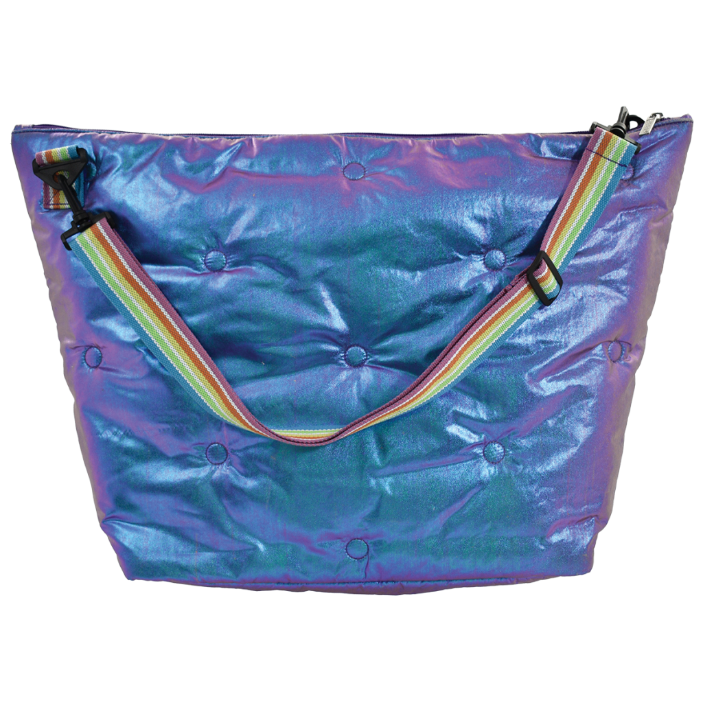 Shimmering Tufted  Metallic Weekender Bag