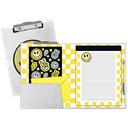 Checkered Smiley Face Clipboard Set