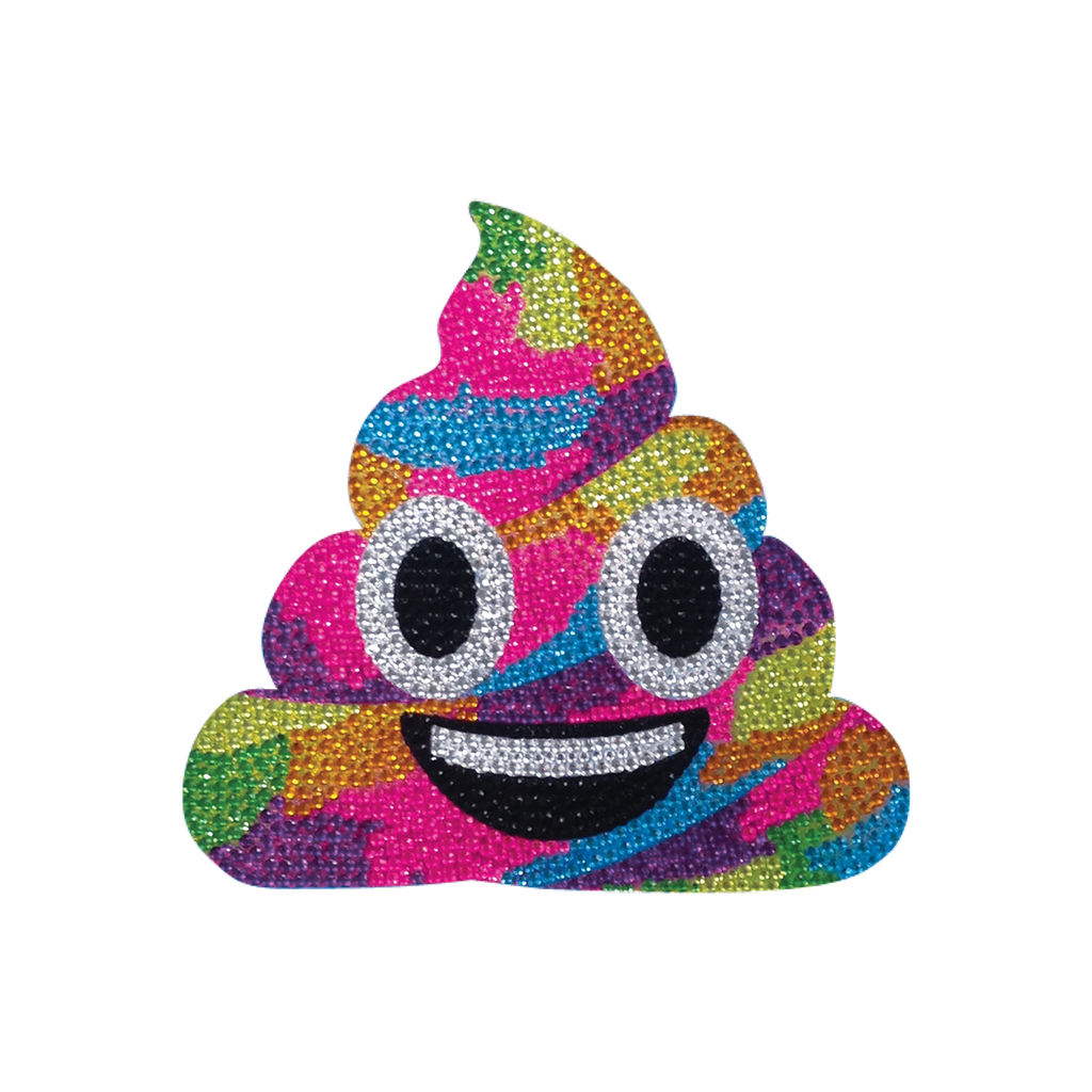 Rainbow Poop Rhinestone Decals Small