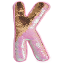 K Initial Reversible Sequin Pillow
