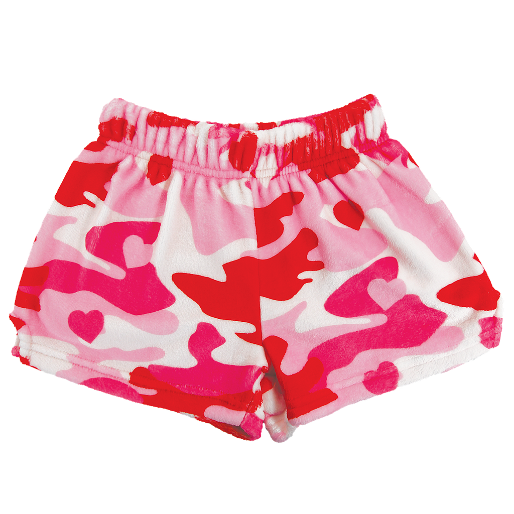 Camo Hearts Plush Shorts