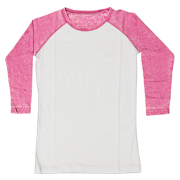Burnout White/Pink Baseball Shirt