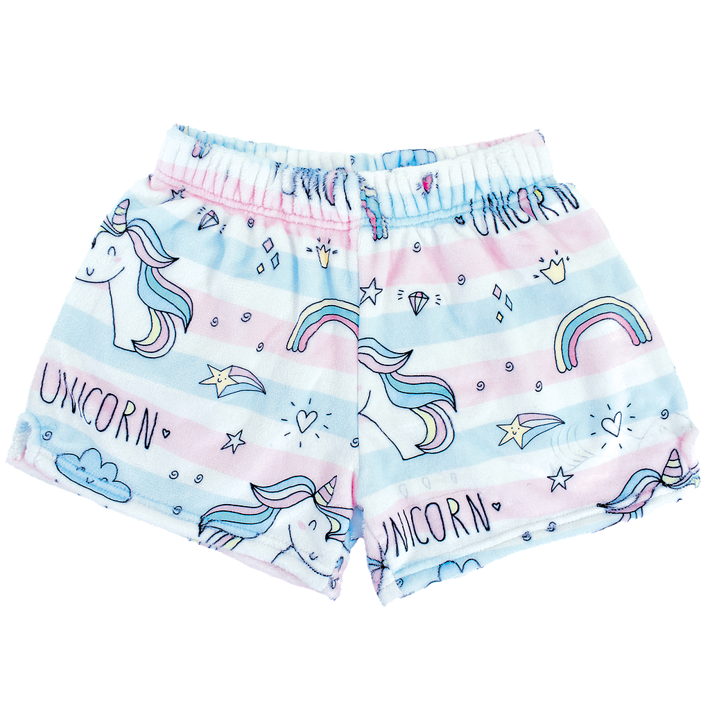 Unicorn Stripes Plush Shorts
