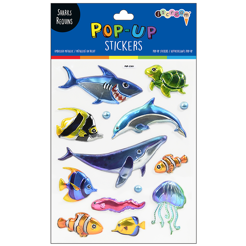 [700-297] Sharks Pop-Up Stickers