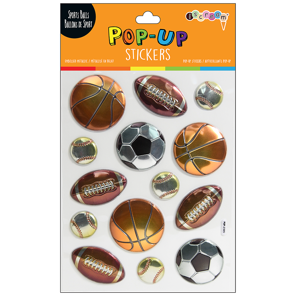[700-298] Sports Balls Pop-Up Stickers