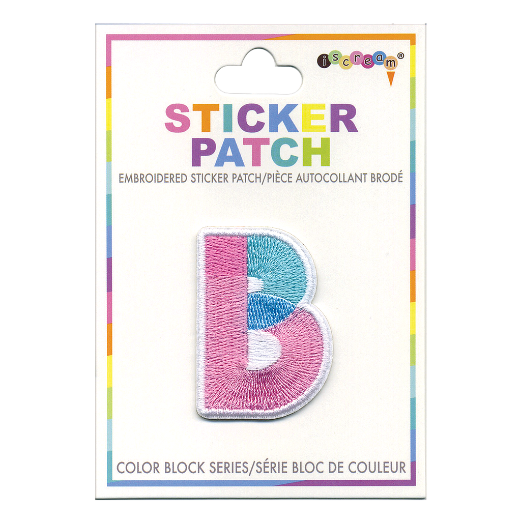 [700-303B] B Initial Color Block Sticker Patch