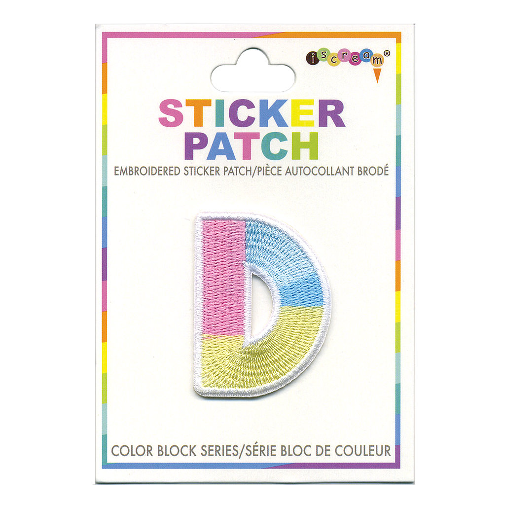 [700-303D] D Initial Color Block Sticker Patch