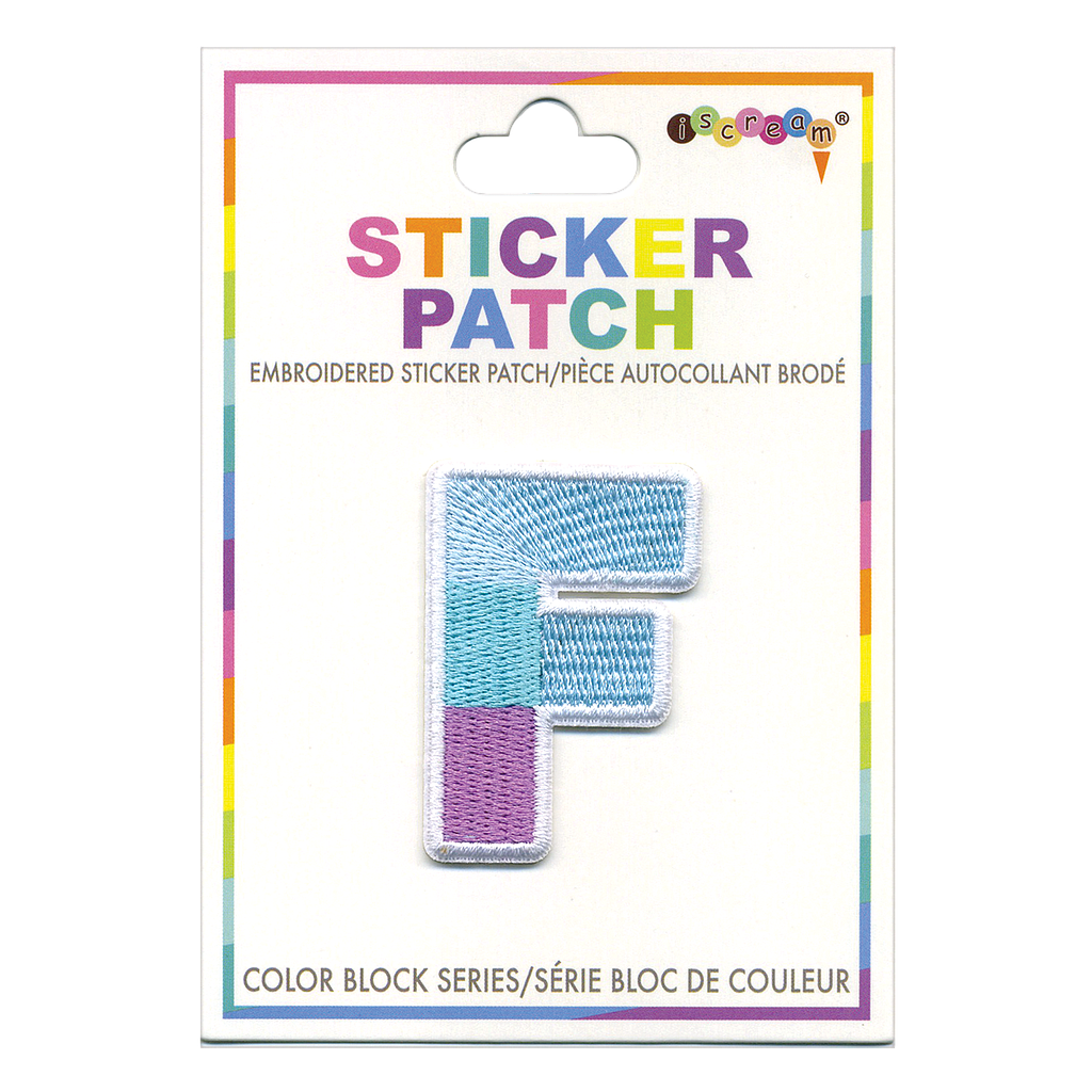 [700-303F] F Initial Color Block Sticker Patch