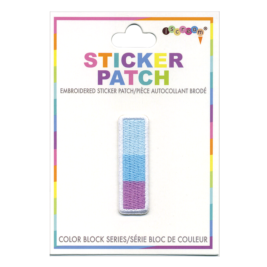 [700-303I] I Initial Color Block Sticker Patch