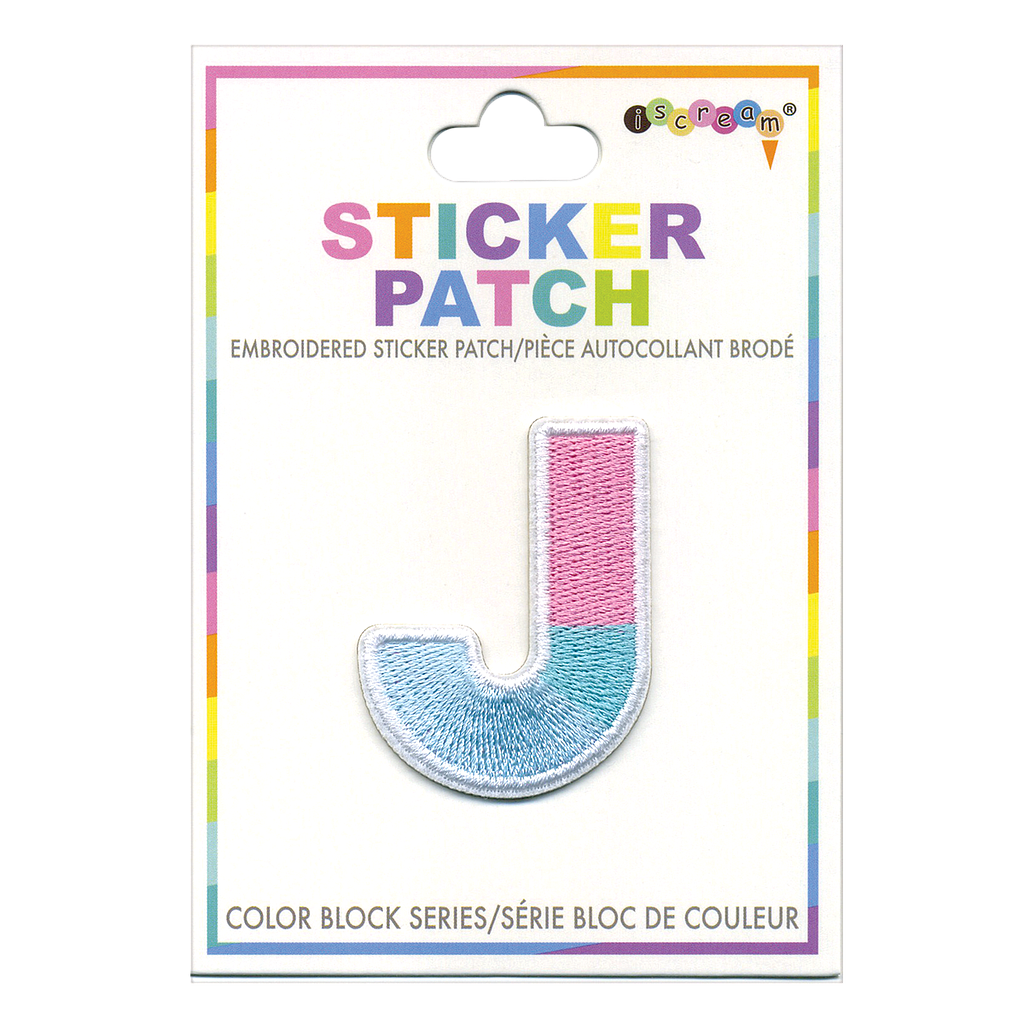 [700-303J] J Initial Color Block Sticker Patch