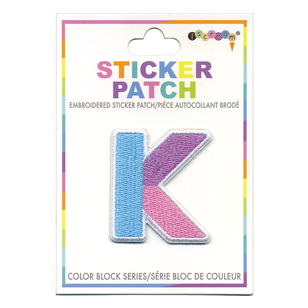 [700-303K] K Initial Color Block Sticker Patch