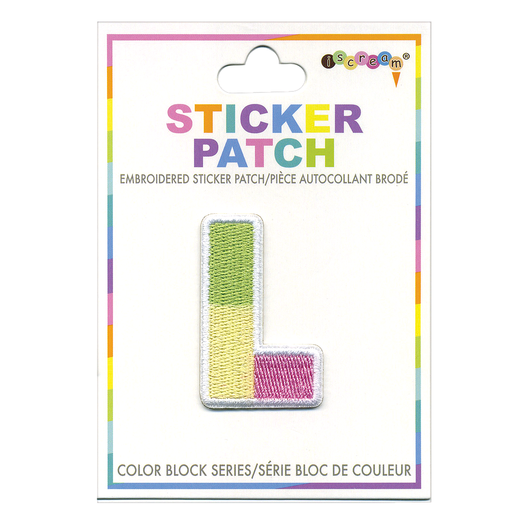 [700-303L] L Initial Color Block Sticker Patch